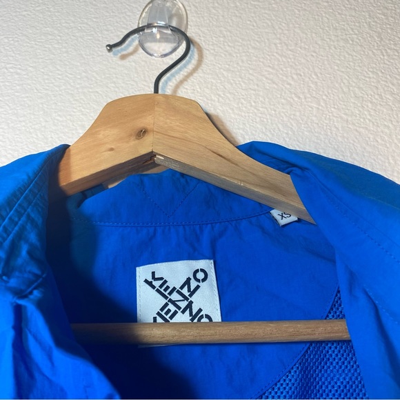 Kenzo Crossed Logo Blue Little X Sport Button Down Shirt Mens XS - Picture 6 of 9